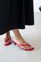 Ruiz Women's Heeled Flip-Flop Satin Sandals Red - 2
