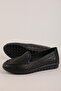Genuine Leather Anatomical Sole Comfortable Daily Perforated Ballerinas Vtg.466 Black - 4