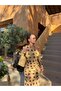 One-Shoulder Slit Polka Dot Maxi Solana Dress Yellow - 2