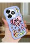 Tecno Spark 20 Compatible Case Camera Protective Blue Silicone Couple Phone Case Flower Pattern
