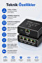 مقسم إيثرنت 1x4 ذو 4 منافذ RJ45، موزع كابلات شبكة متوافق مع Cat5/6 بسرعة 1000 ميجابت في الثانية - 7