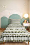 Green Geometric Modern Single Duvet Set - Minimal 160X220 cm Bedspread with White Stripes - 4