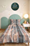 Bohemian Geometric Brown Single Pique Set - Ethnic Anthracite Striped 160X220 cm Bedspread