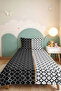 Geometric Black and White Single Pique Set - Modern Quilted Seasonal Bedspread 160X220 cm - 4