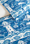 Blue Lighthouse Marine Teen Room Single Pique Set-Nautical 160X220Cm Quilted Bedspread - 3