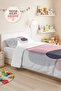 Modern Geometric Youth Room Single Pique Set - Gray Pink 160X220 cm Quilted Bedspread