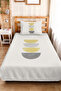 Geometric Yellow Gray Young Room Single Pique Set-Modern Minimal 160X220Cm Quilted Bedspread - 5