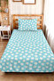 Papatya Turquoise Young Room Single Pique Set - Floral Pastel 160X220 cm Quilted Bedspread - 2