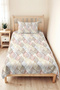 Leaf Autumn Beige Young Room Single Pique Set - Pastel Bohemian Gray 160X220 cm Bedspread - 5