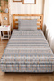 Gray Geometric Modern Young Room Single Pique Set-Beige Striped 160X220 cm Quilted Bedspread - 2