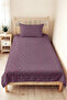 Yıldız Purple Young Room Single Pique Set - Pastel Pink Gray 160X220 cm Quilted Bedspread - 5