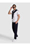 Navy Blue Slim Fit Cotton Blend Straight Leg Sweatpants 50320610-Vr033 - 3