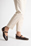 Meise Women's Genuine Leather Ballerinas - Brown - 7