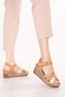 100% Genuine Leather Wedge Heeled Casual Sandals (Order 1 Size Larger)