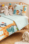 Cute Safari Kids' Room Single Pique Set - Pastel Orange 160X220 cm Quilted Bedspread - 2