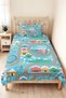 City Road Blue Boy's Room Single Pique Set - Colorful Roads 160X220 cm Bedspread - 8