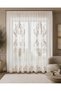 Classic Embroidered Greek Tulle Curtain Ecru (Measurements Width X Length) - 3