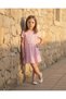 Girls Pink Bow Print Swim Dress Set - 5