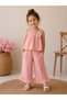 Flower Embroidered Top and Bottom Girls' Set - 2