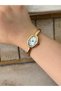 Vintage Gold Watch Bracelet with White Dial