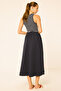 Striped Dress with Body Detailed Design - 4