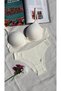Elanora for You Women's White Ribbed Supportive Bra Panty Set Daily Comfortable Underwear - 3