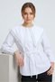 White Oversize Fit Lace Riviera Wide Collar Tie Shirt - 3