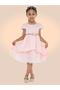 Girls Jacquard Festive Dress with Bow Belt