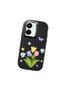 Poco C65 Compatible Case Camera Protector Black Silicone Couple Phone Case with Floral Pattern - 3