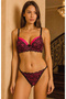 Neon Pink Padded Lace Bra Set - 2
