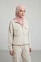 Practical Combed Cotton Shawl with Headphone and Glasses Entrance, Ps-94, Powder - 5