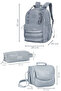 Water Green School Bag-Thermo Lunch Box - Pen Holder Set - 4