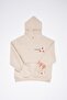 Men's Embroidery Bird Hooded Sweatshirt Light Beige - 8
