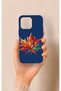iPhone 15 Pro Max Compatible Colorful Leaf Pattern Silicone Case