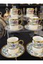 Acar Plus Porti̇a Luxury Porcelain Colorful 6-Person Gold Gilded Coffee Cup Set 90 ml - 7