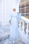 Baby Blue Collar Detailed Dress