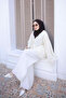 Cream Embroidered Kimono Pants Set - 2