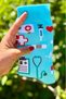 Unisex Doctor Nurse Ambulance Patterned Blue Socks