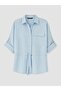 Lcw Vision Blue Striped Women's Shirt with Pockets - 5