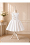 Special Design Lilya Model White Color Sleeveless Flower Accessory Detailed Girls' Evening Dress