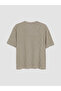 Khaki Relax Fit Crew Neck Striped Men's T-Shirt - 2