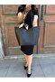 Women's Large Volume Shawl Detailed Oversized Luxury Hand & Shoulder Bag with Puppy Detail Size: 32 X 24 cm - 3