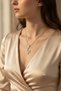 Steel Moon Star Stone Necklace Yellow Color Zircon Stone Stylish Design Women's Necklace - 2