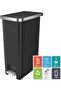 Hana 20L Kitchen Pedal Bin, Step Rubbish Bin with Built-In Wheels for Kitchen & Household Use (Black) - 2