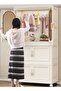 CozyNest Freestanding Portable Wardrobe Closet Organizer with Hanging Rod & Doors Folding Stackable Clothes - 5