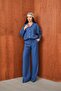 Women's Modal Woven Oversize Shirt High Waist Trousers Two-Piece Set - 2