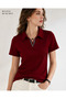 Women's Polo Neck T-Shirt Short Sleeve Polo T-Shirt Striped Polo Neck Summer Cotton T-Shirt Blouse Body