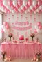 Pink Birthday Ornaments Set Happy Birthday Banner Tablecloth Tulle Balloon Ribbons Party Decoration Set - 3