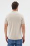 Beige Polo Collar Pique Short Sleeve Slim Fit 100% Cotton T-Shirt 1011260171 - 5