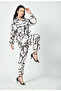 Abstract Geometric Line Art Co-Ord Set Japanese Satin Modest Wear - 5